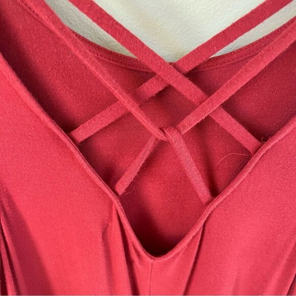 Maurices Summer Sleeveless Burgundy Red Swing Dress Size M - Picture 4 of 11